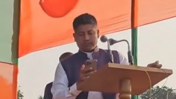 Assam minister Pijush Hazarika pauses speech during Namaz at nearby Mosque